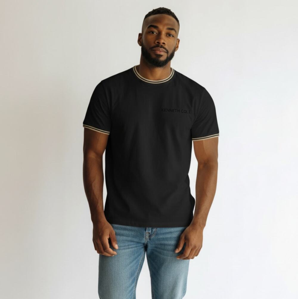 KENNETH COLE Men's The Mobility Knit Shirt Size XL In Black